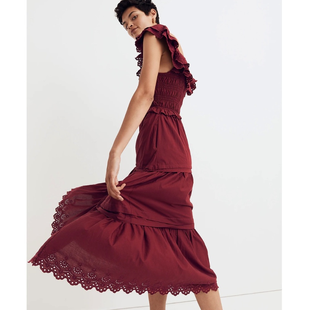 Madewell Burgundy Midi Dress - Picture 10 of 11